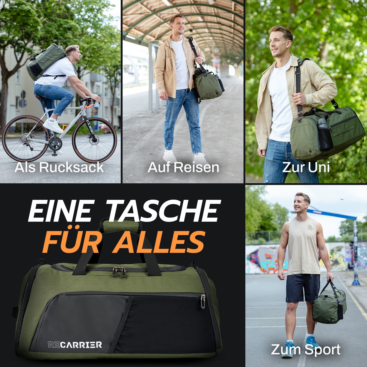 RECARRIER Gym Bag aus recycelten PET-Flaschen