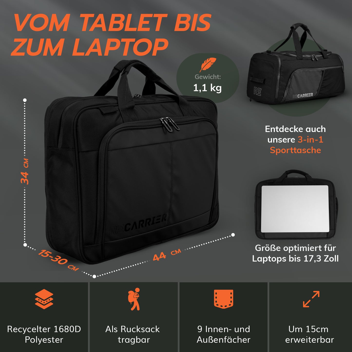 RECARRIER WorkBag aus recyceltem PET